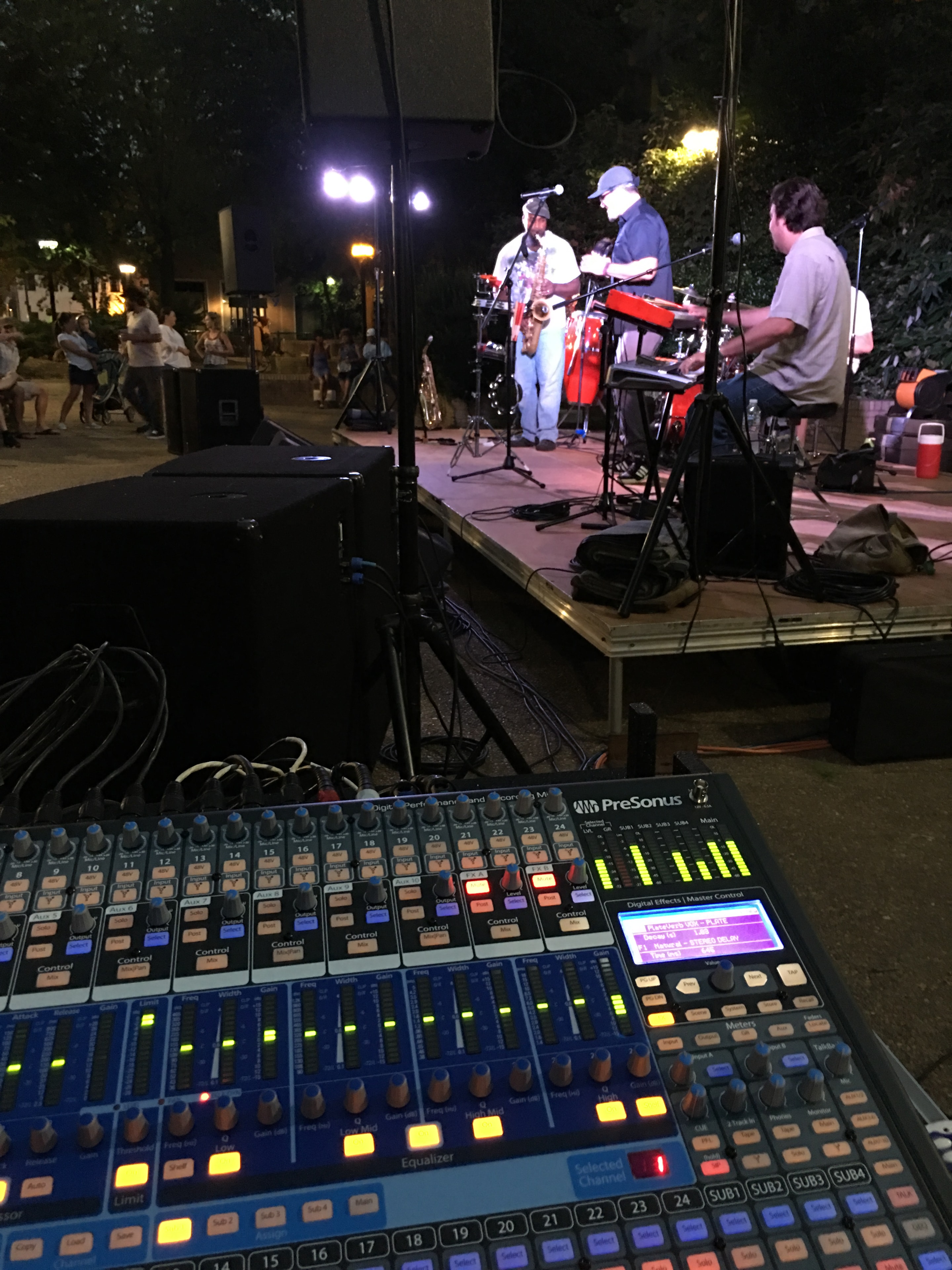 Outdoor concert stage night performance