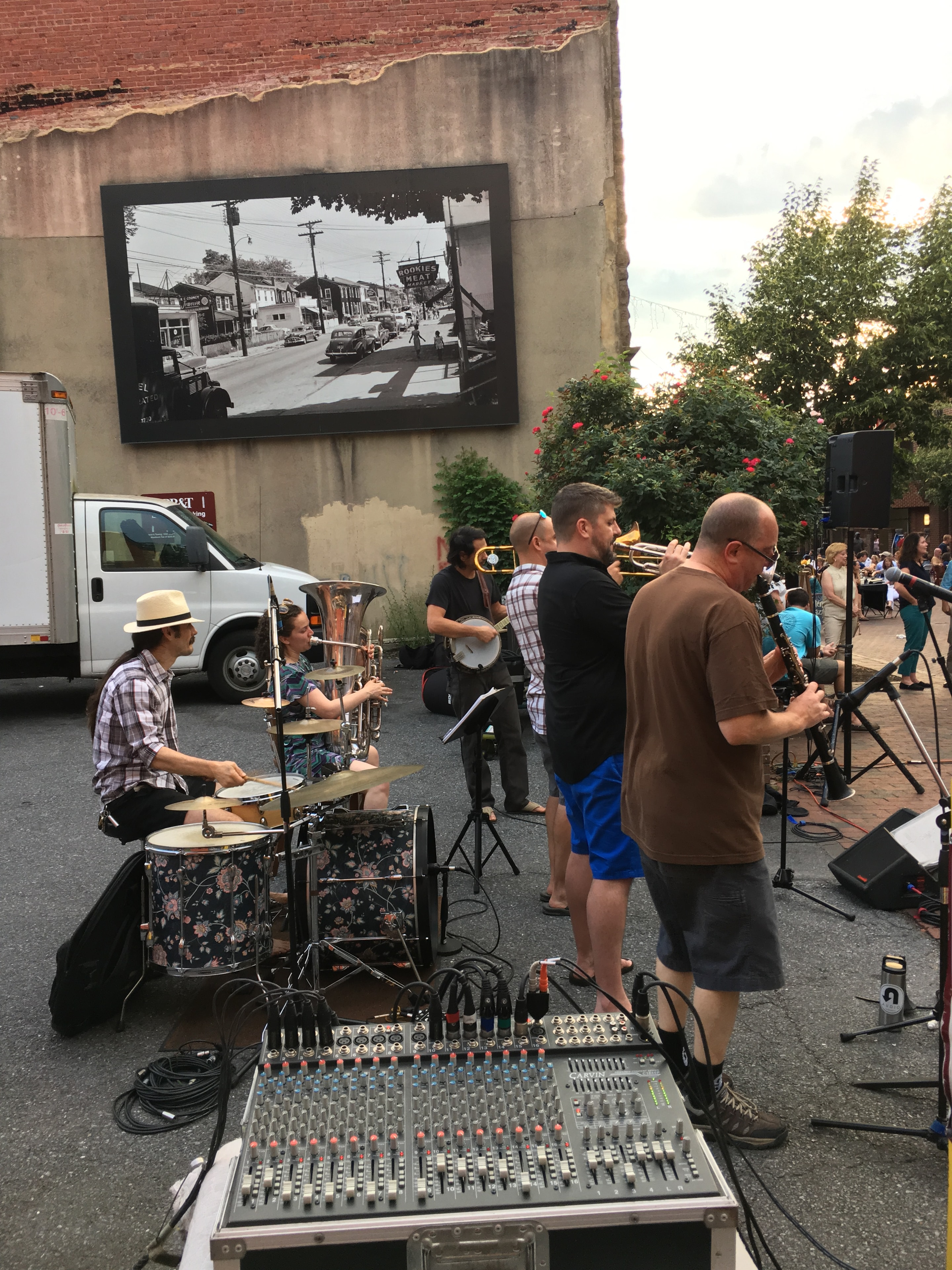 Jazz band performing at street festival