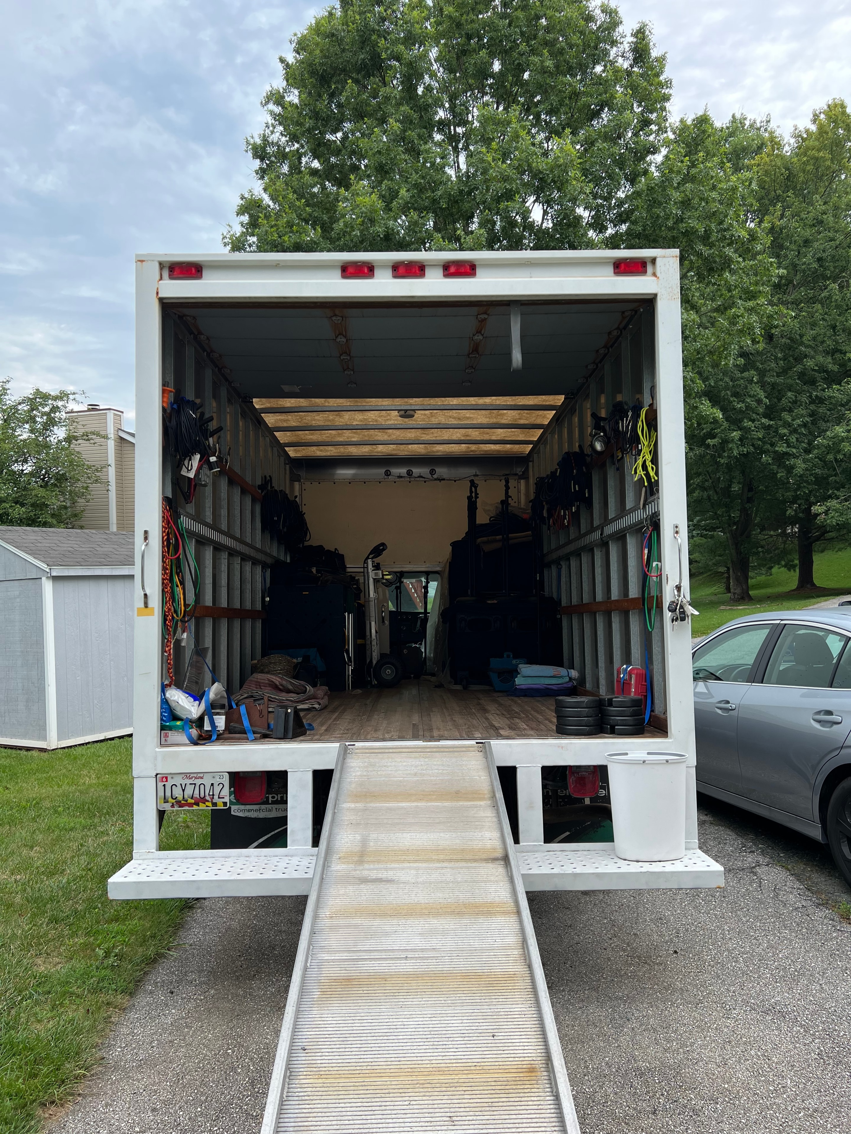 Production equipment trailer loaded and ready